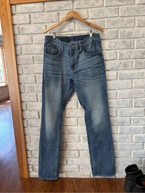 BKE Men's Washed Blue Straight Jeans  Jake Straight 36x36